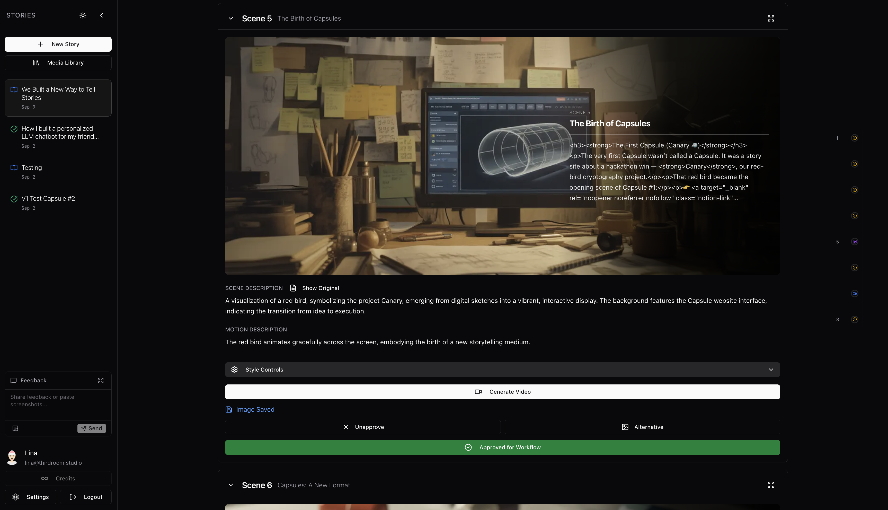 Capsules App Interface