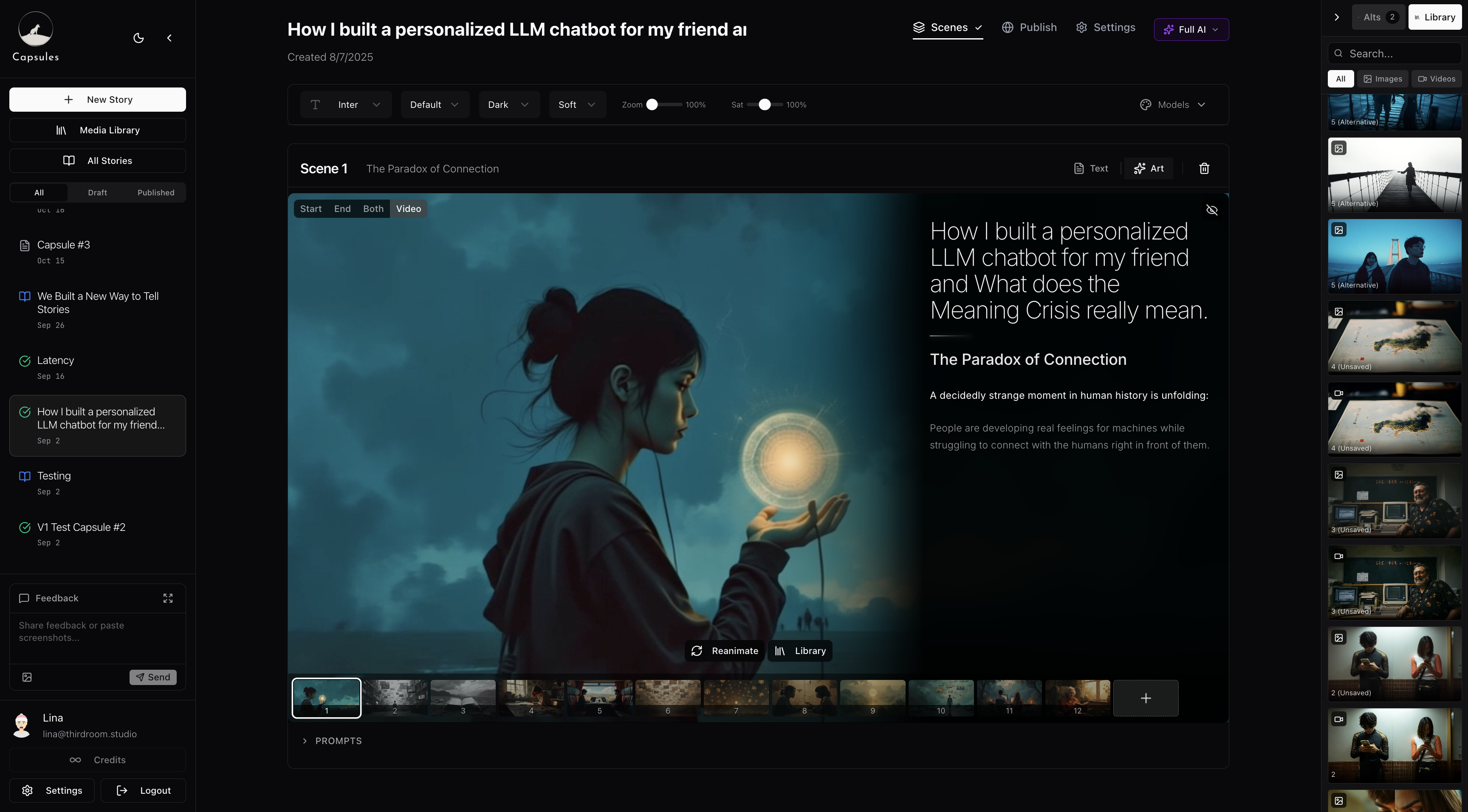 Capsules App Interface