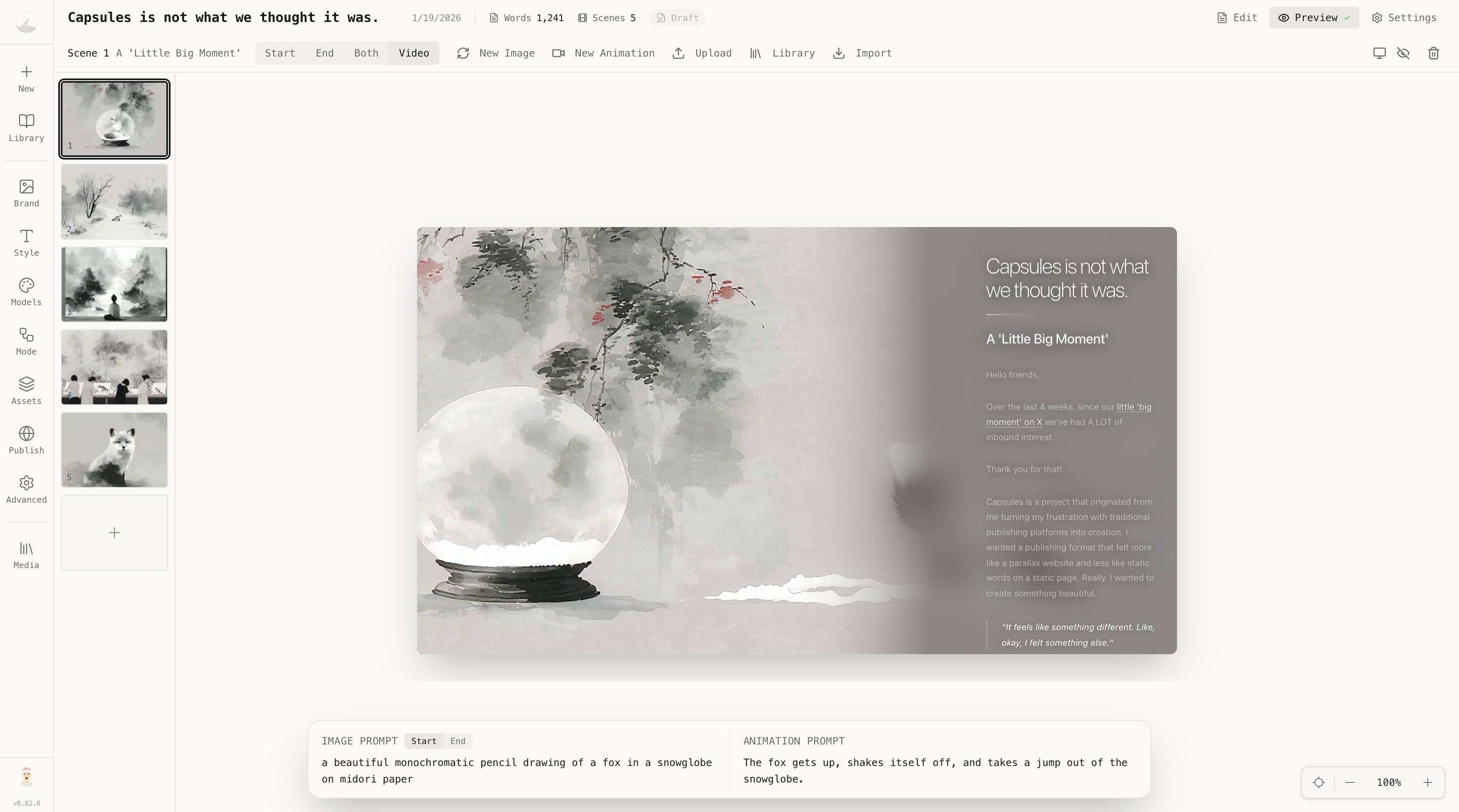 Capsules App Interface